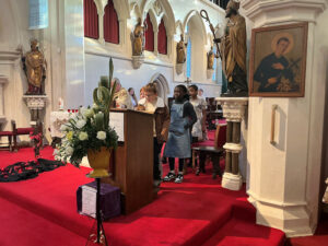 Year 4 pupils leading the parish mass